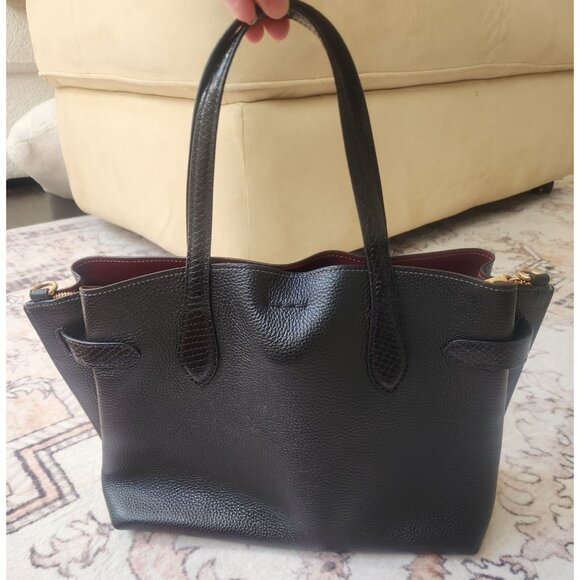 Coach CH187 Hanna Carryall Pebble/ Snake-embossed Leather Gold/Black - Picture 4 of 10